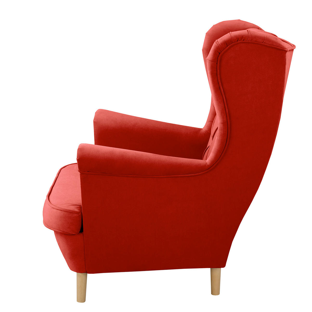 OHRENSESSEL Samt Rot  - Rot, Design, Holz/Textil (84/105/90cm) - P & B