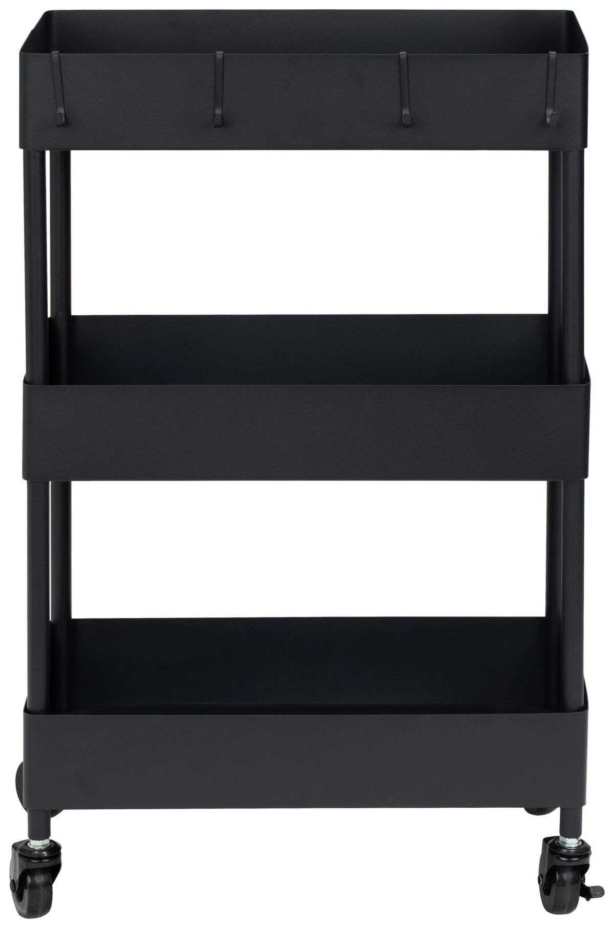SERVIERWAGEN Schwarz  - Schwarz, MODERN, Kunststoff/Metall (40/64/22cm) - PBJ