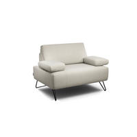 SESSEL Chenille Naturfarben    - Schwarz/Naturfarben, Design, Textil/Metall (114-142/85/86-94cm) - SENSOO