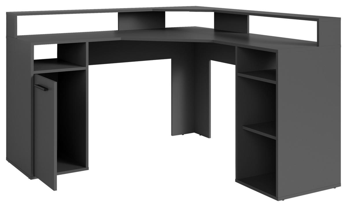 ECKSCHREIBTISCH 139/139/90,8 cm  in Anthrazit  - Anthrazit/Schwarz, MODERN, Holzwerkstoff/Kunststoff (139/139/90,8cm) - MID.YOU