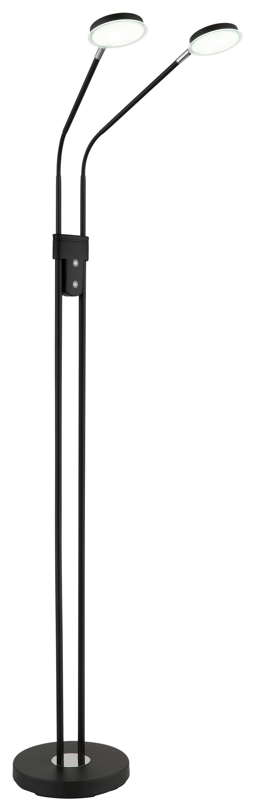 LED-STEHLEUCHTE Silvio 93/25 cm  - Schwarz/Weiß, Design, Kunststoff/Metall (93/25cm) - Globo