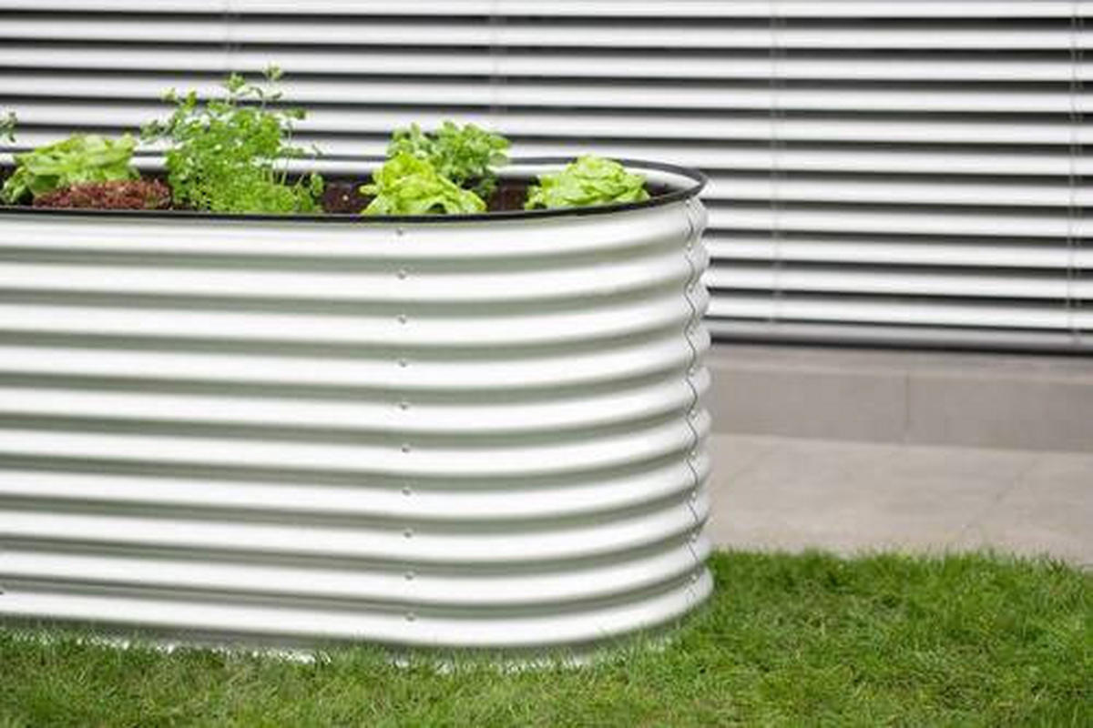 HOCHBEET 160/82/80 cm  - Silberfarben, Basics, Metall (160/82/80cm)