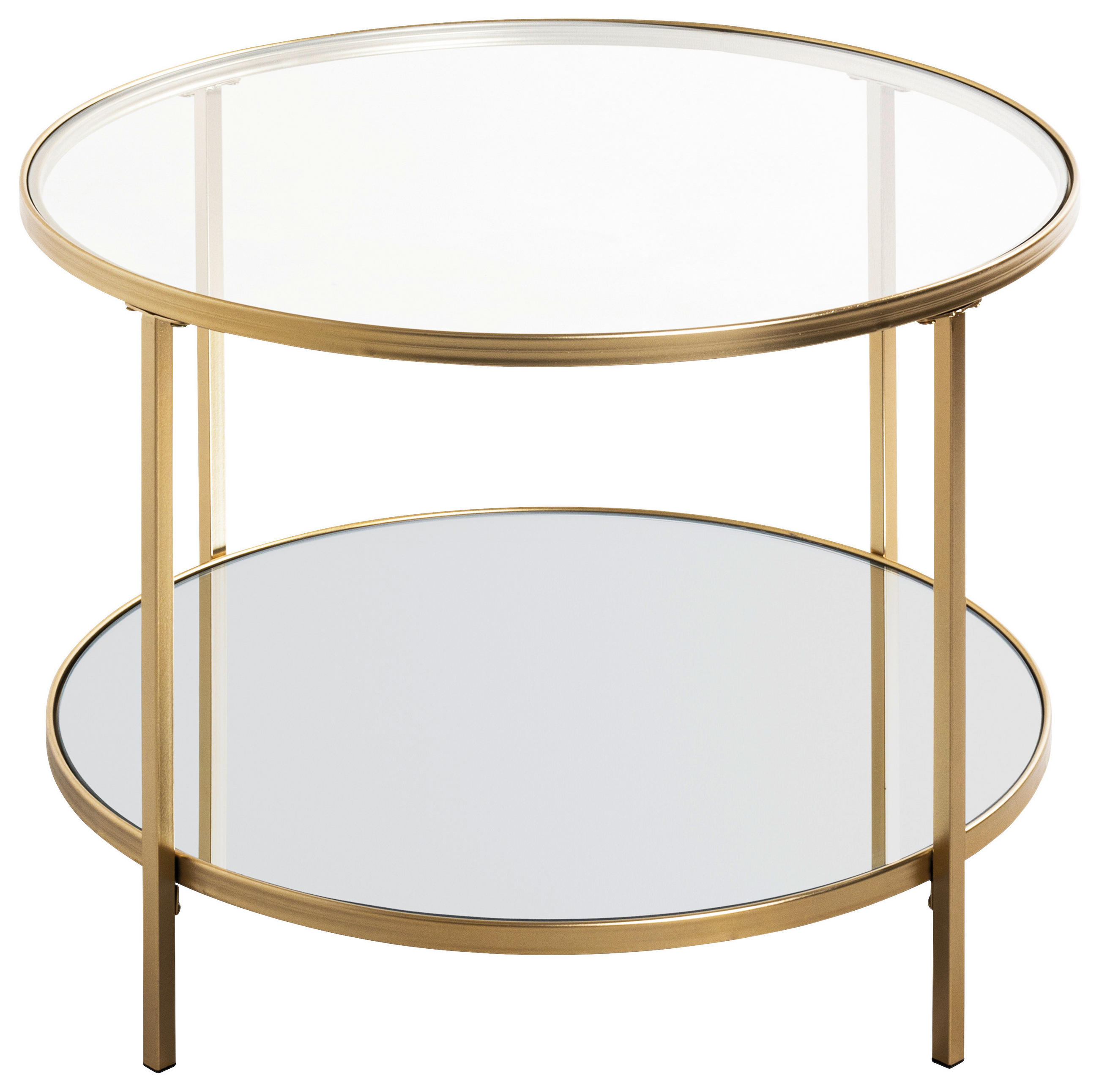 COUCHTISCH in Metall, Glas 60/60/45 cm  - Klar/Goldfarben, MODERN, Glas/Metall (60/60/45cm)