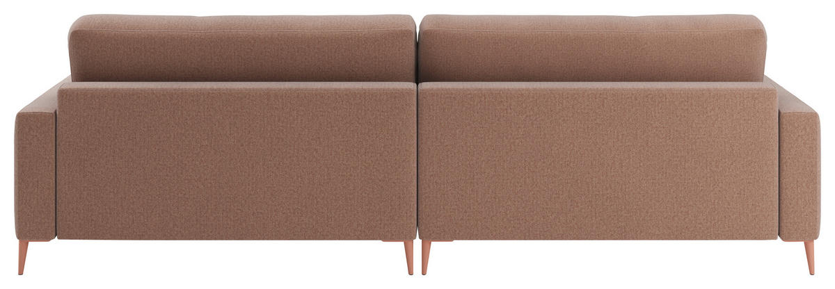 ECKSOFA  in Flachgewebe Hellrosa  272/190 cm  - Hellrosa/Rosa, Design, Textil/Metall (272/190cm) - Lomoco