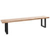 SITZBANK 180/44/40 cm Eichefarben Wildeiche massiv Metall  - Eichefarben/Schwarz, Natur, Holz/Metall (180/44/40cm) - Landscape
