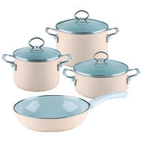 Kochtopfset Avorio 7-teilig  - Beige, Basics, Glas/Metall (48,5/28,5/24cm) - Riess