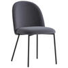 STUHL  in Edelstahl Samt Metall, Textil  - Schwarz/Grau, Design, Textil/Metall (46/81/57cm) - Connubia 