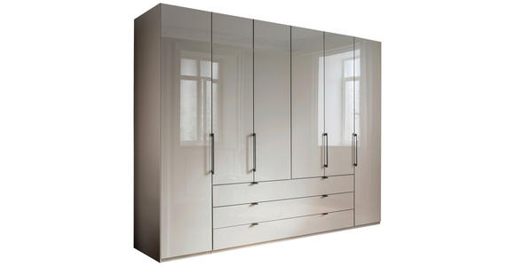 KLEIDERSCHRANK 300/236/58 cm 6-türig  - Schieferfarben/Grau, KONVENTIONELL, Glas/Holzwerkstoff (300/236/58cm) - Novel