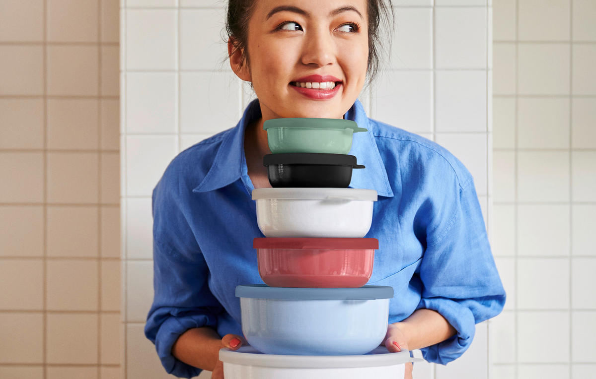 VORRATSDOSENSET 3-teilig  - Weiß, KONVENTIONELL (19,6/19,4/8,3cm) - Mepal