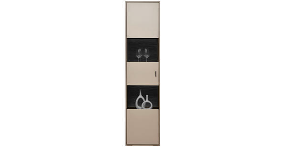 VITRINE in Eichefarben, Hellgrau - Eichefarben/Anthrazit, MODERN, Glas/Holzwerkstoff (49/206/37cm) - Carryhome