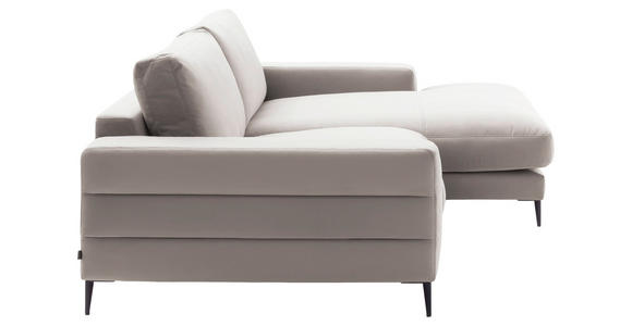 ECKSOFA in Velours Sandfarben 253/177 cm - Sandfarben/Schwarz, Design, Textil/Metall (253/177cm) - Dieter Knoll
