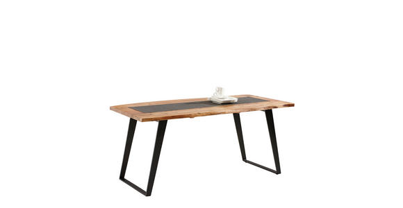 ESSTISCH in Holz, Metall 175/90/76 cm - Schwarz/Akaziefarben, KONVENTIONELL, Holz/Metall (175/90/76cm) - Ambia Home