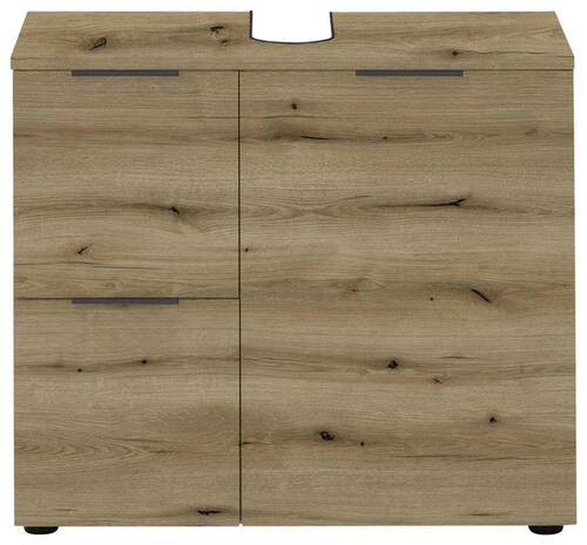 WASCHBECKENUNTERSCHRANK 70/60/35 cm  - Eichefarben/Schwarz, KONVENTIONELL, Holzwerkstoff/Kunststoff (70/60/35cm) - Xora