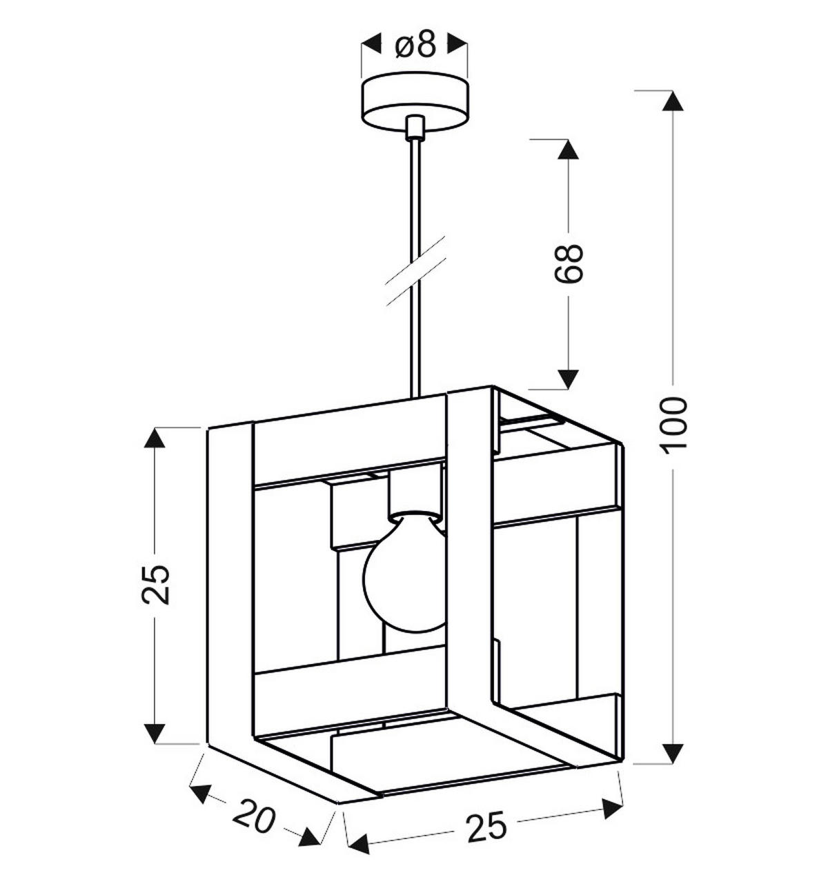 HÄNGLAMPA 25/20/100 cm  - Natur, metall (25/20/100cm)