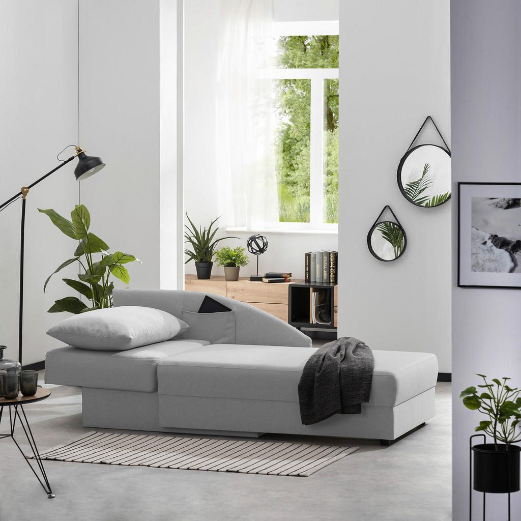 Thumbnail - Max Winzer Récamiere Tobi, Hellgrau, Textil, Uni, 154x86x93 cm, Goldenes M, Made in Europe, Wohnzimmer, Sofas & Couches,...