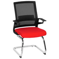 KONFERENČNI STOL umetna masa, tekstil rdeča, črna  - barve kroma/rdeča, Moderno, kovina/umetna masa (59/95/54cm) - MID.YOU