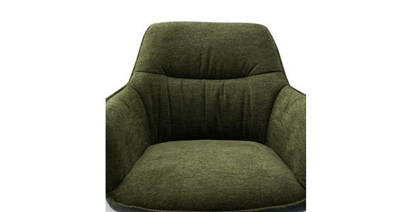 ARMLEHNSTUHL in Eisen Webstoff - Schwarz/Grün, Design, Textil/Metall (61.5/83.5/63cm) - Novel