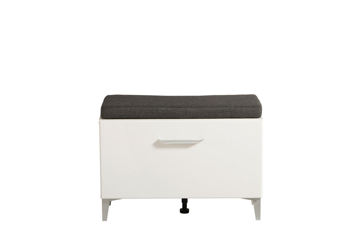 ELŐSZOBAPAD 74,5/53/35 cm  - sötétszürke/magasfényű fehér, Basics, műanyag/faalapú anyag (74,5/53/35cm) - Xora
