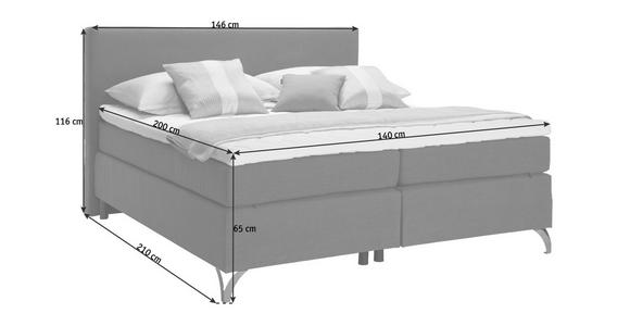 BOXSPRINGBETT 140/200 cm  in Grau  - Grau/Kupferfarben, KONVENTIONELL, Textil/Metall (140/200cm) - Esposa