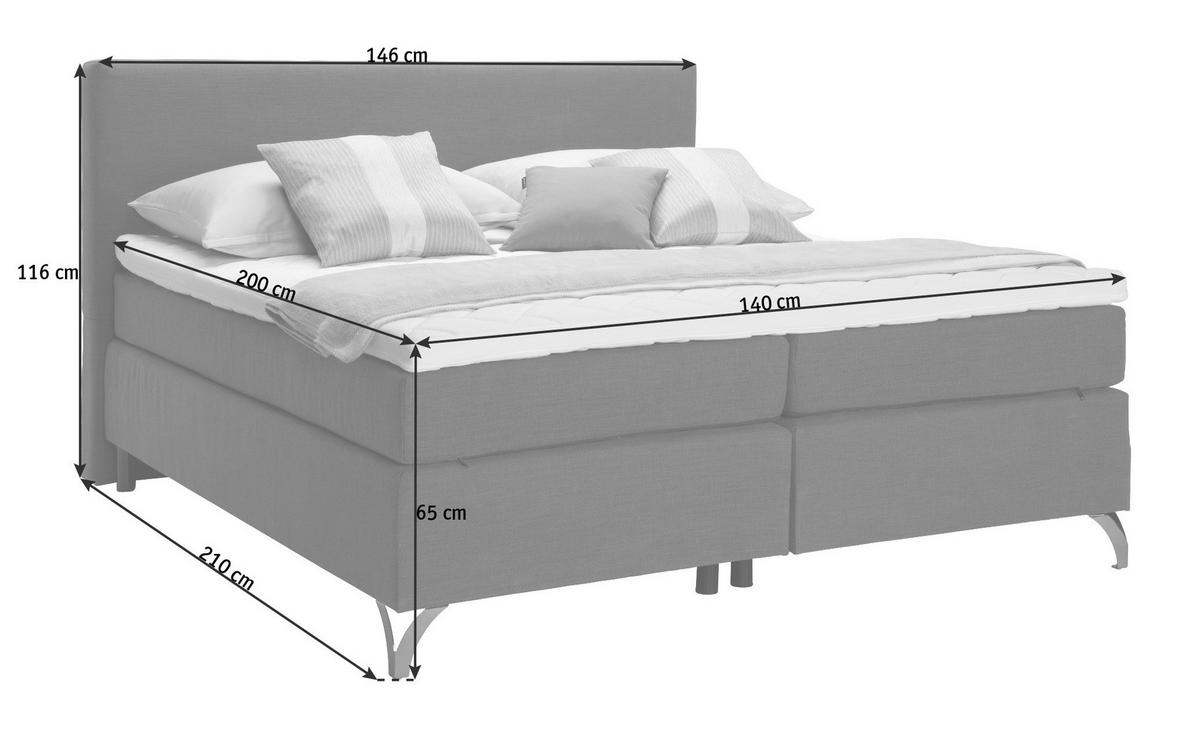 BOXSPRINGBETT 140/200 cm  in Beige  - Beige/Kupferfarben, KONVENTIONELL, Textil/Metall (140/200cm) - Esposa