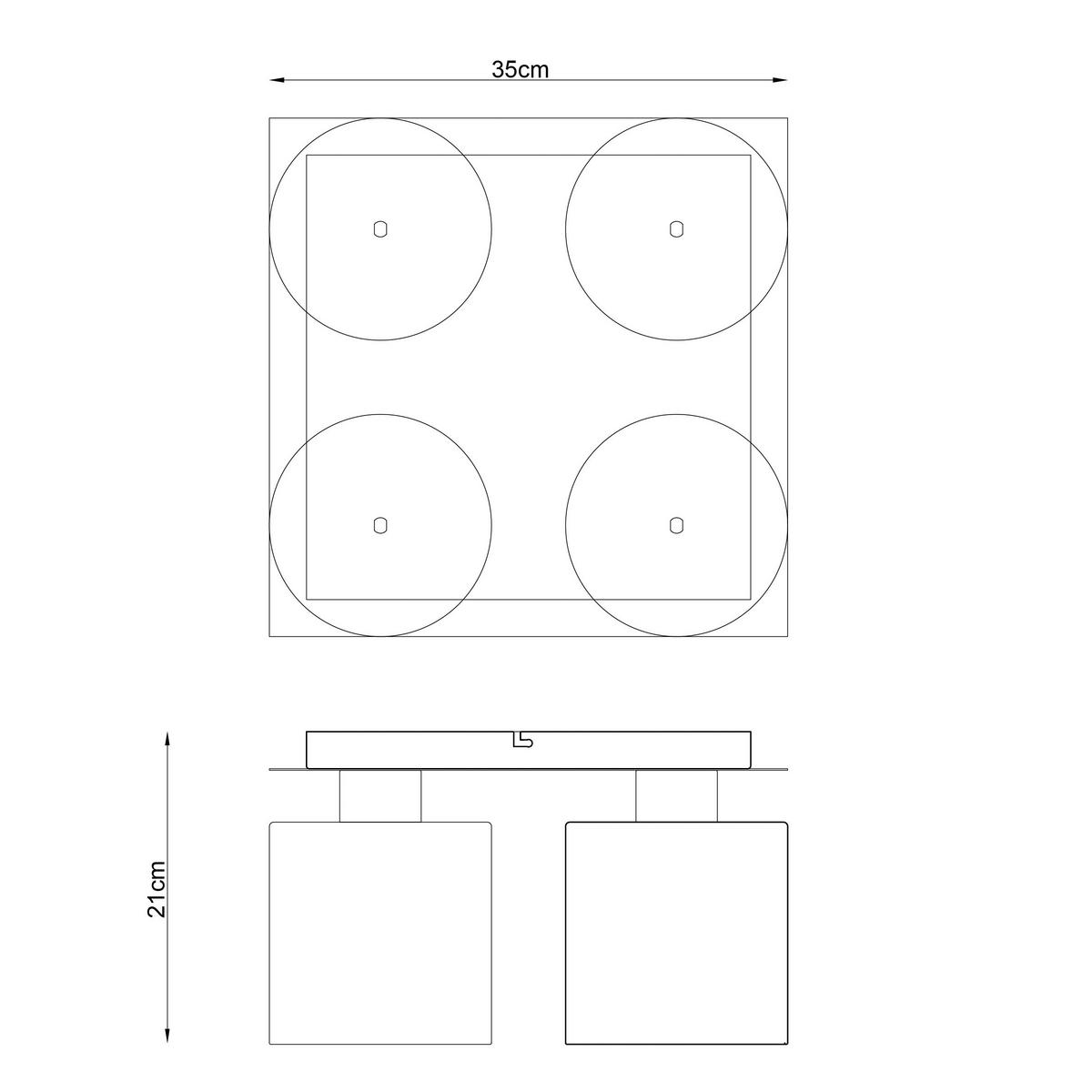 DECKENLEUCHTE 35/35/21 cm   - Bernsteinfarben/Weiß, Design, Glas/Metall (35/35/21cm) - Collet's Monde