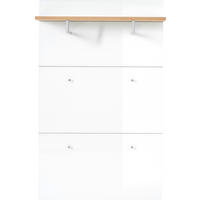 GARDEROBENPANEEL 89/144/30 cm  - Weiss/Eichefarben, Konventionell, Glas/Holzwerkstoff (89/144/30cm)
