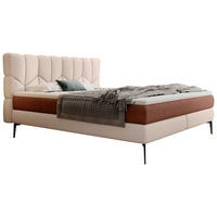 BOXSPRINGBETT 160/200 cm  in Champagner, Terracotta  - Champagner/Terracotta, Design, Leder/Textil (160/200cm) - Esposa