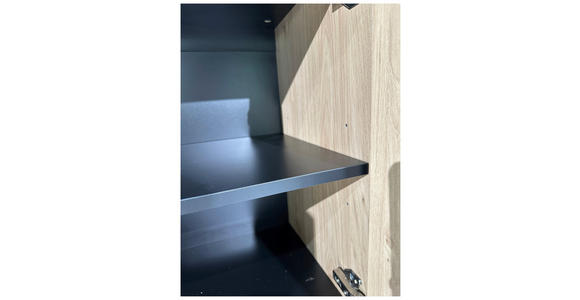 SIDEBOARD LINO in 181/75/40 cm - Eichefarben/Schwarz, Design, Holzwerkstoff/Metall (181/75/40cm) - Xora