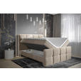 BOXBETT 180/200 cm  in Taupe  - Taupe/Chromfarben, Design, Holz/Holzwerkstoff (180/200cm) - Esposa