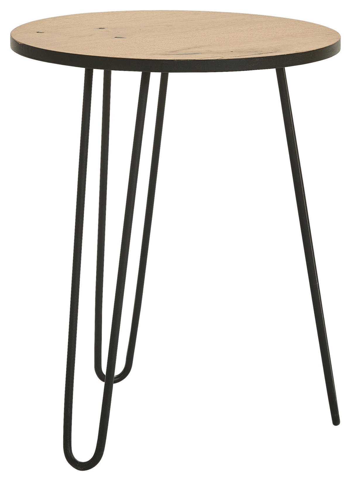 BEISTELLTISCH 40/40/50 cm Eiche furniert Eichefarben rund  - Eichefarben/Schwarz, Design, Holz/Holzwerkstoff (40/40/50cm) - Landscape