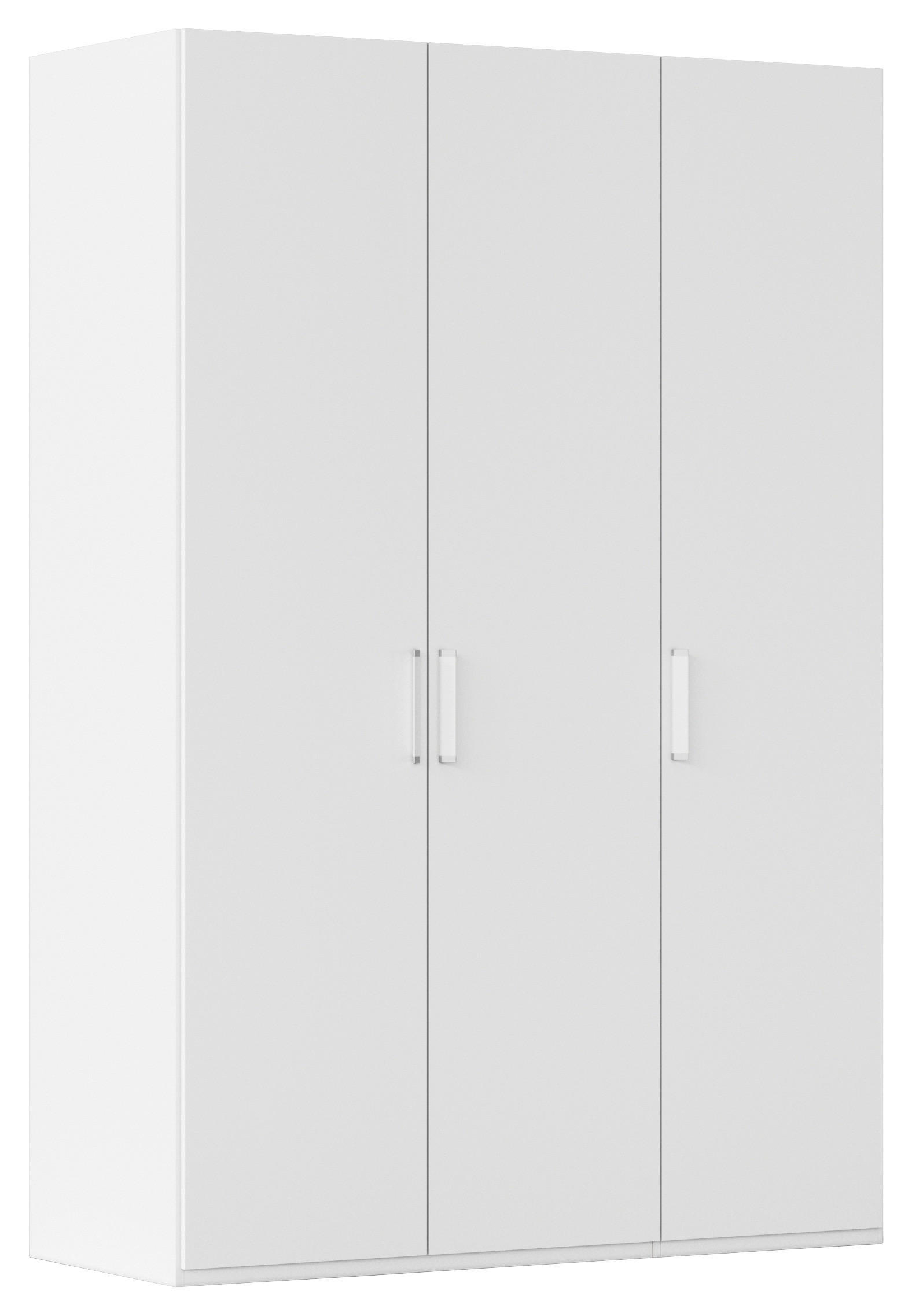 DREHTÜRENSCHRANK 151/223/60 cm,  in Weiß, 3 Tür(en)  - Silberfarben/Weiß, Design, Holzwerkstoff/Kunststoff (151/223/60cm) - Novel