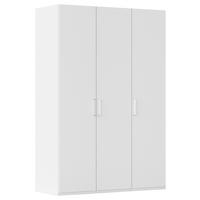 DREHTÜRENSCHRANK 151/223/60 cm,  in Weiß, 3 Tür(en)  - Silberfarben/Weiß, Design, Holzwerkstoff/Kunststoff (151/223/60cm) - Novel