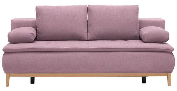 BOXSPRINGSOFA  in Webstoff Rosa  - Eichefarben/Beige, Design, Holz/Textil (202/78/93/100cm) - Venda
