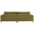 ECKSOFA  in Flachgewebe Hellgrün Rücken echt  177/253 cm  - Schwarz/Hellgrün, Design, Textil/Metall (177/253cm) - Dieter Knoll