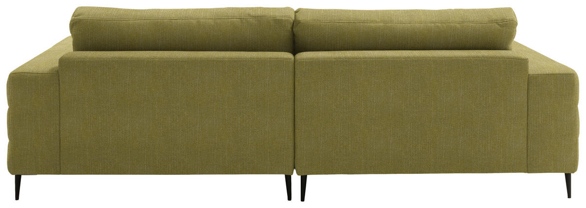 ECKSOFA in Flachgewebe Hellgrün  177/253 cm  - Schwarz/Hellgrün, Design, Textil/Metall (177/253cm) - Dieter Knoll