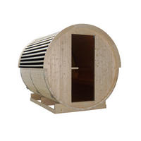 SAUNA für 6 Personen Nyborg  - Naturfarben, KONVENTIONELL, Glas/Holz (224,9/194,9/194,20cm)