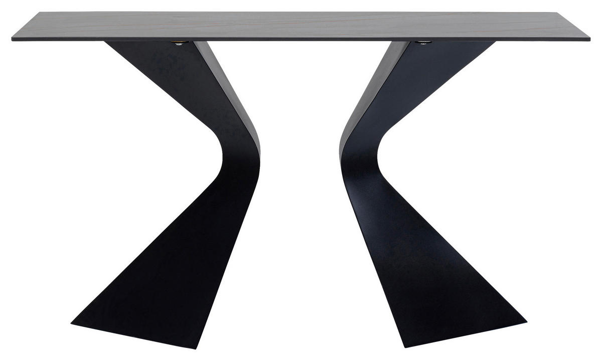 KONSOLENTISCH Schwarz  - Schwarz, Basics, Keramik/Metall (140/45/81cm) - Kare-Design