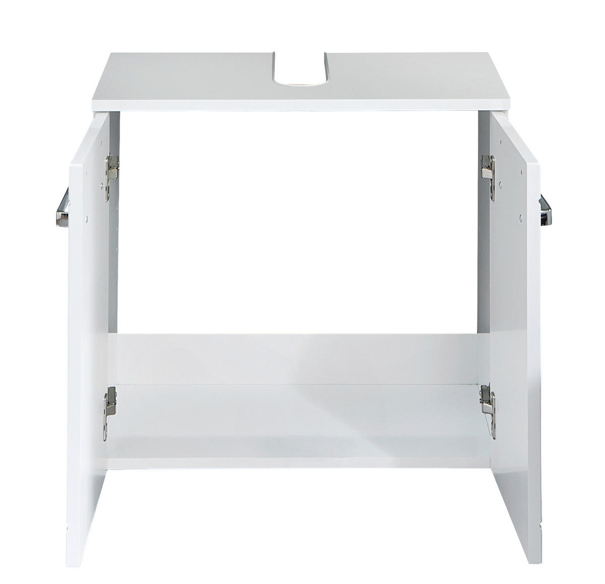 WASCHBECKENUNTERSCHRANK 60,2/52,9/33 cm  - Chromfarben/Weiß Hochglanz, MODERN, Holzwerkstoff/Metall (60,2/52,9/33cm) - Sadena