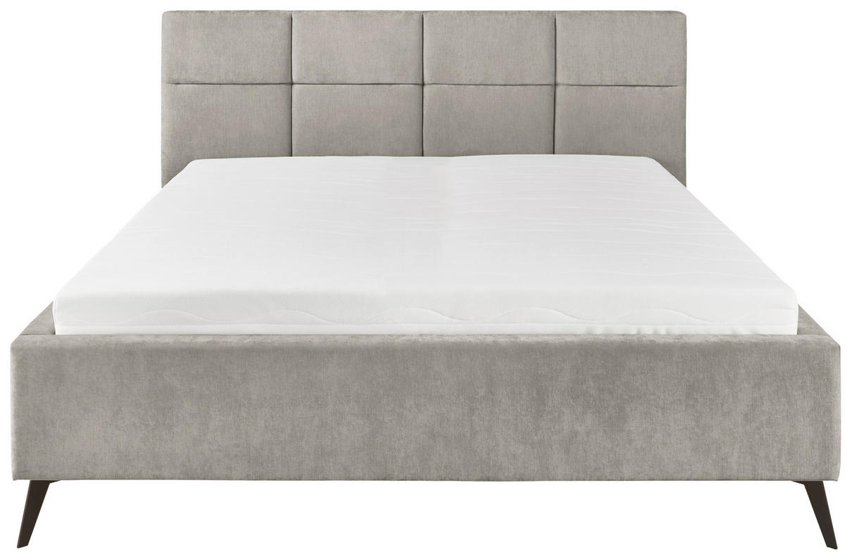 POLSTERBETT 140/200 cm,  in Grau,  - Schwarz/Grau, KONVENTIONELL, Textil/Metall (140/200cm) - SetOne by Musterring