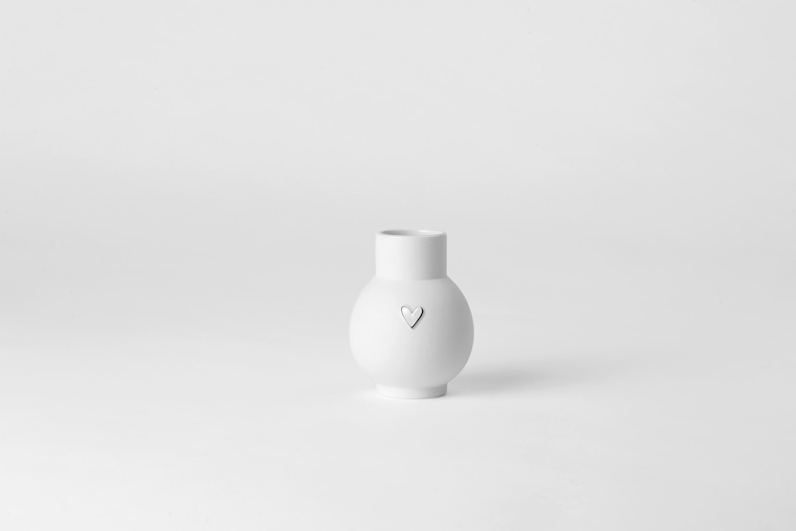 VASE  - Weiss, Basics, Keramik (6,7/9cm) - Räder