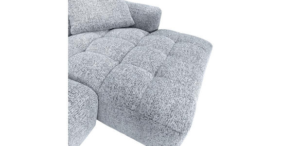 ECKSOFA Schwarz, Weiß Chenille  inkl. Zierkissen, Rückenkissen, Rücken echt  - Schwarz/Weiß, KONVENTIONELL, Kunststoff/Textil (276/170cm) - Carryhome