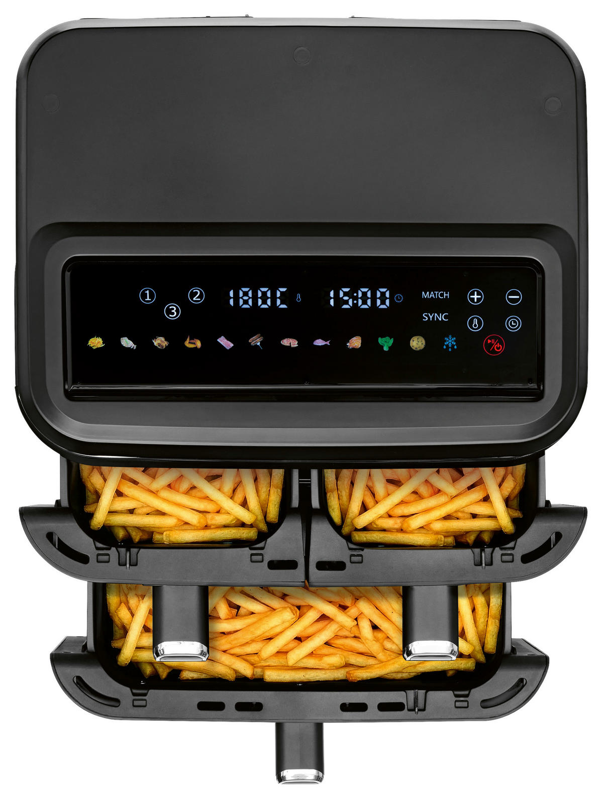 HEIßLUFTFRITTEUSE GOURMETmaxx 17 L  - Edelstahlfarben/Schwarz, MODERN, Kunststoff/Metall (37,7/37,5/43cm) - GOURMETMAXX