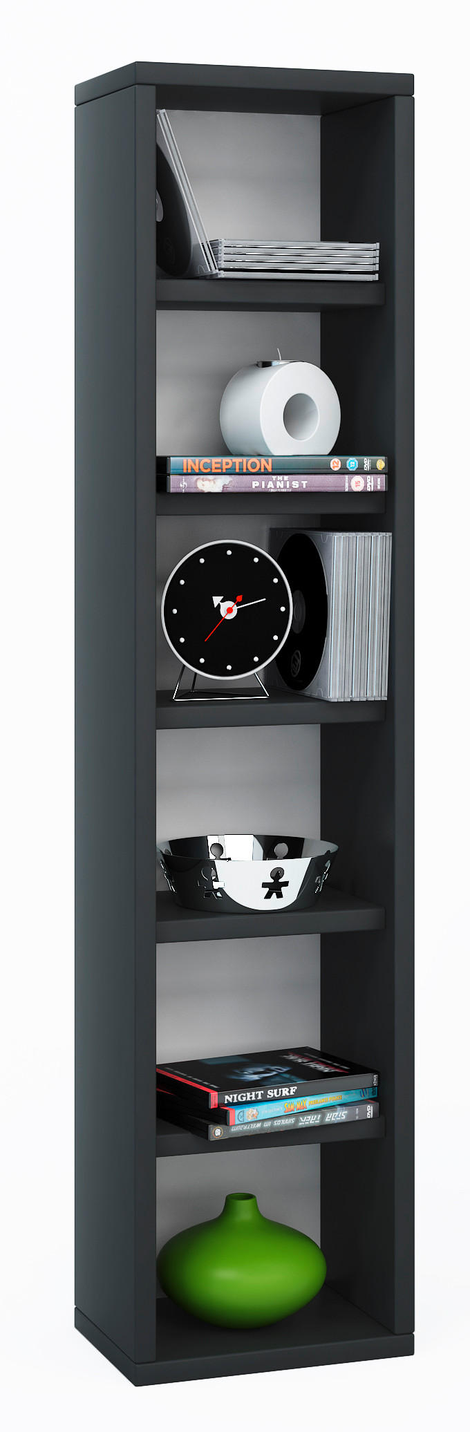 CD-REGAL Schwarz  - Schwarz, Basics, Holzwerkstoff (21/97,4/20cm) - MID.YOU