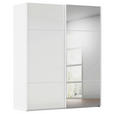 SCHWEBETÜRENSCHRANK  in Weiß  - Weiß, KONVENTIONELL, Glas/Holzwerkstoff (201/223/68cm) - Novel