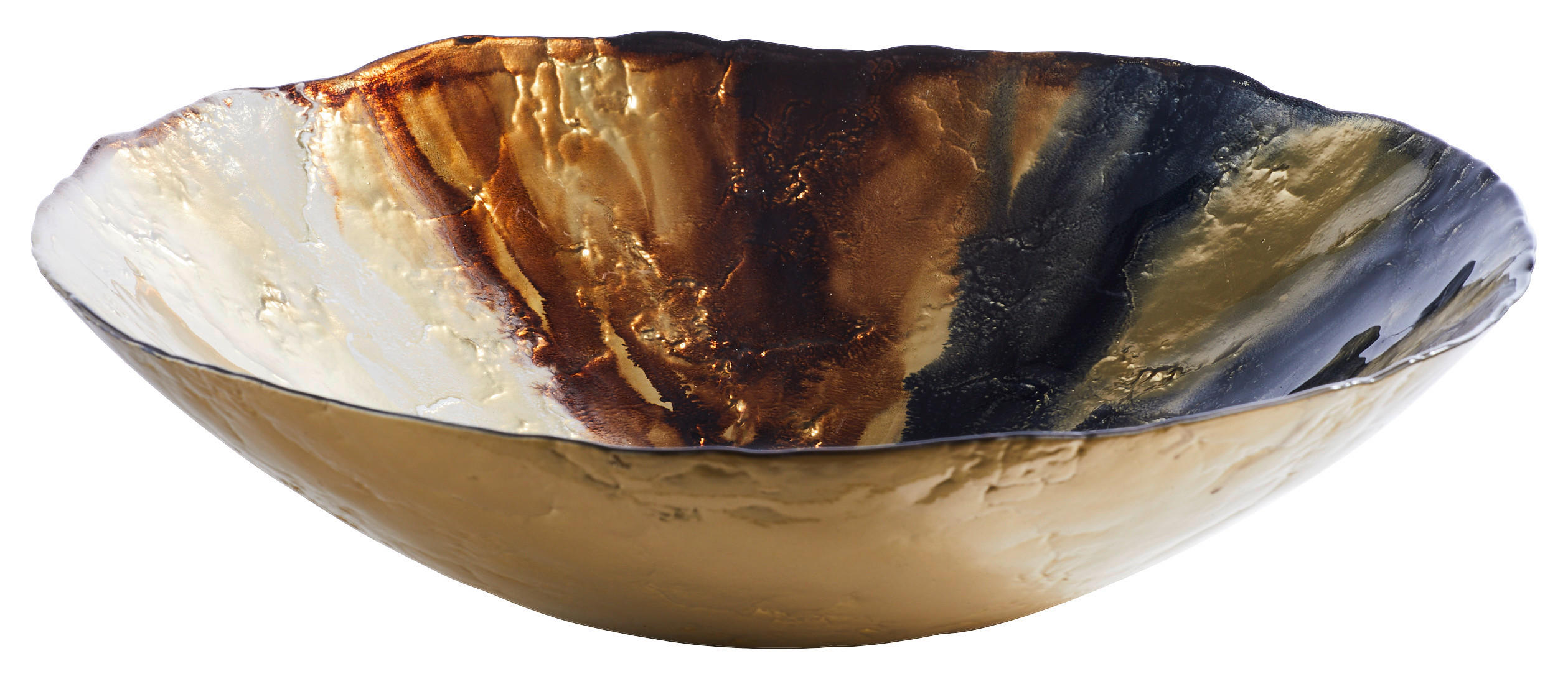 DEKOSCHALE - Goldfarben/Schwarz, Design, Glas (32,5cm) - Ambia Home