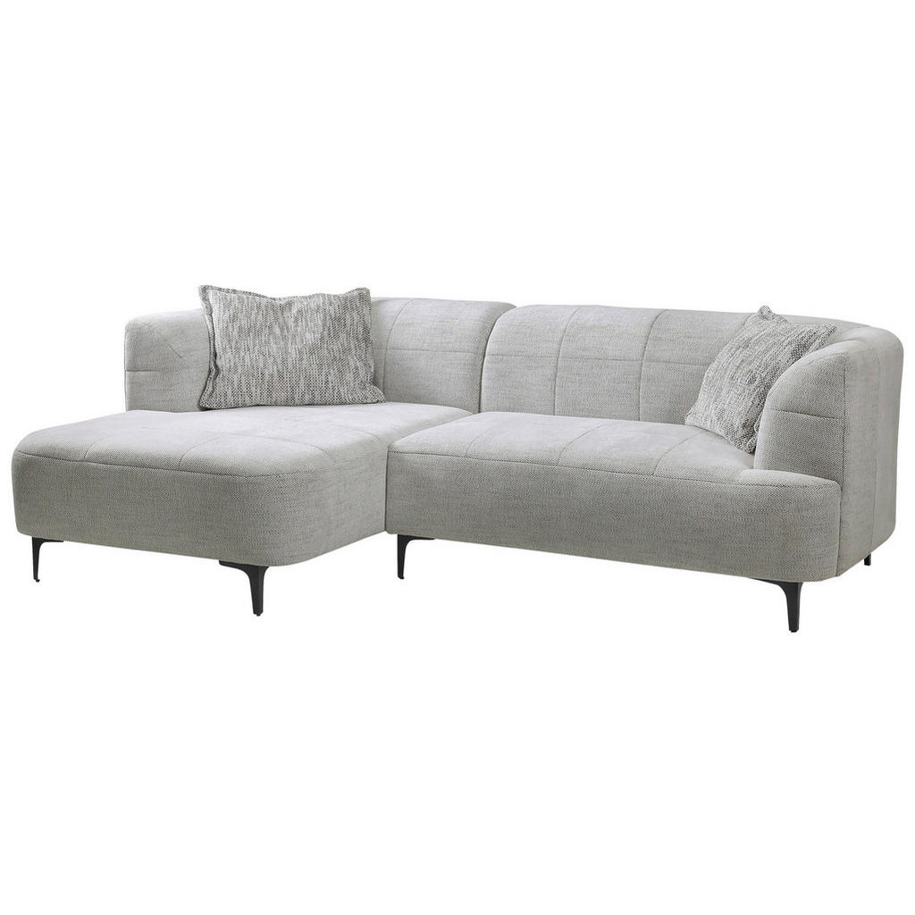 Thumbnail - Mid.you Ecksofa, Hellgrau, Textil, 3-Sitzer, Füllung: Polyurethan (Pur), Ottomane links, L-Form, 247x158 cm, Made in EU,...