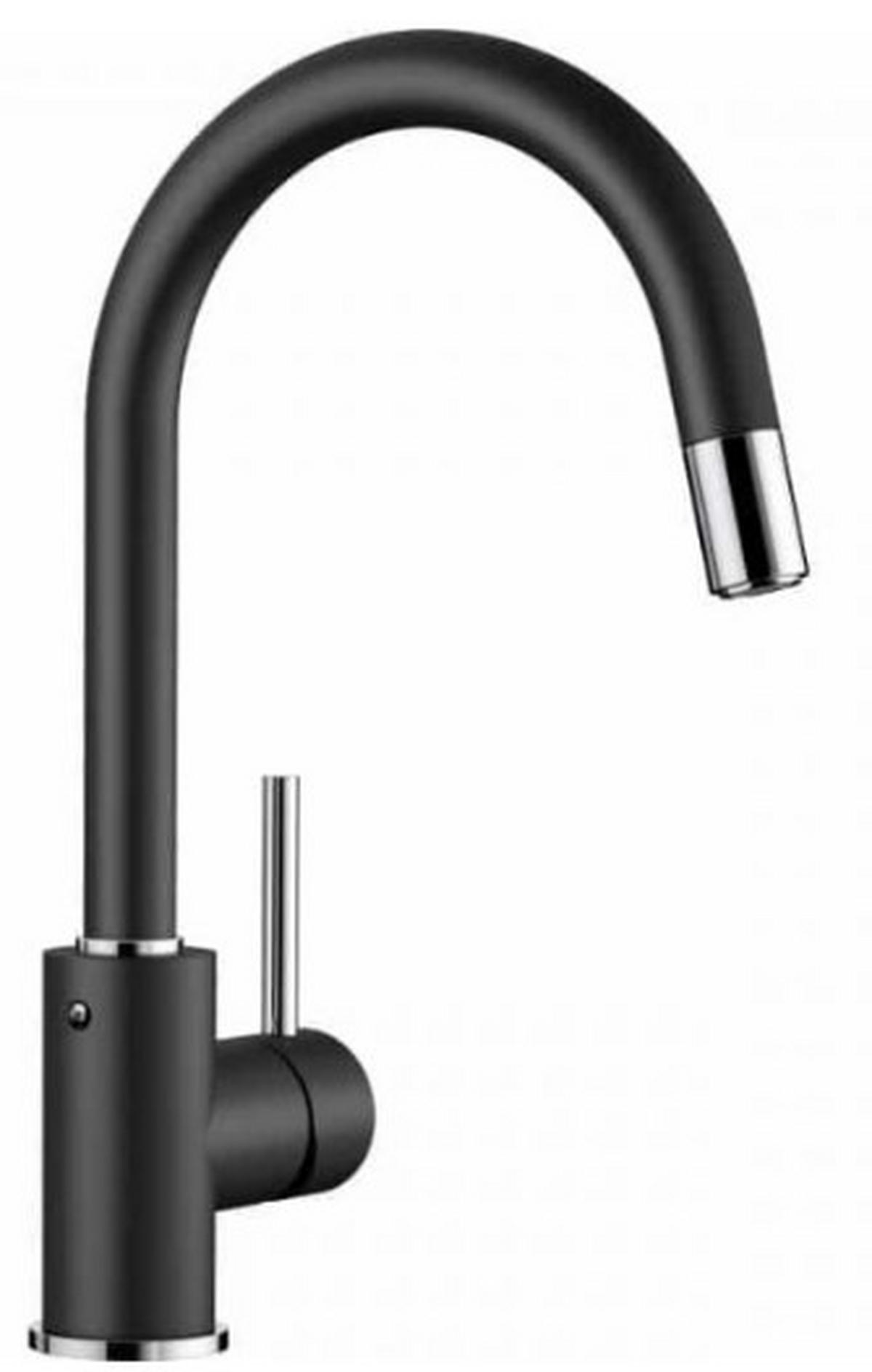 KÜCHENARMATUR 526146  - Chromfarben/Schwarz, Basics, Stein/Metall (1,8/33,6/22,3cm) - Blanco