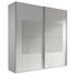 SCHWEBETÜRENSCHRANK 2-türig Hellgrau, Weiß - Hellgrau/Alufarben, KONVENTIONELL, Glas/Holzwerkstoff (181/223/69cm) - Xora