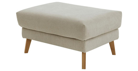 ECKSOFA in Chenille, Flachgewebe Beige  - Wildeiche/Beige, Design, Holz/Textil (157/281cm) - Valnatura