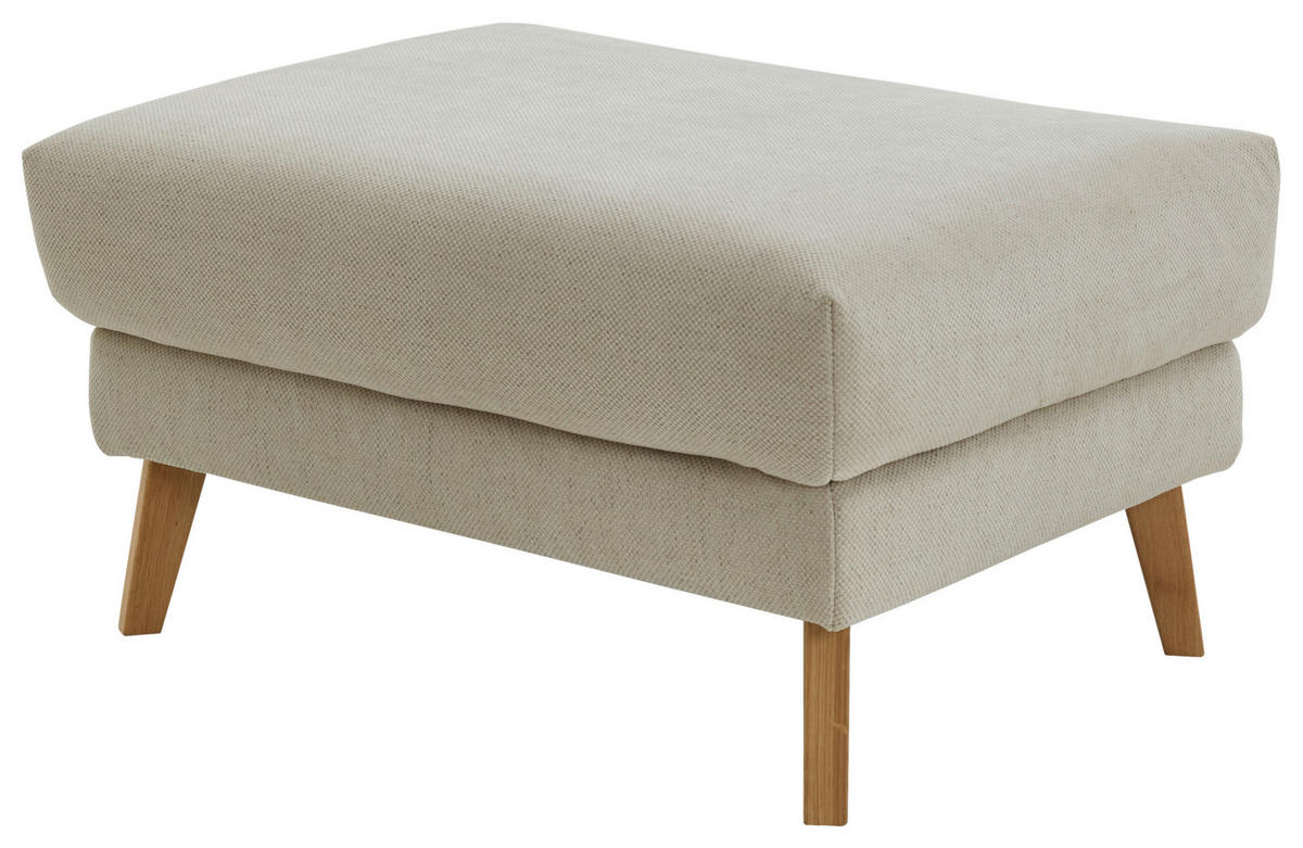 ECKSOFA Beige Chenille, Flachgewebe  - Beige/Naturfarben, Design, Holz/Textil (281/157cm) - Valnatura